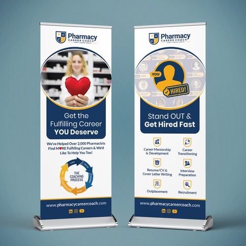 Stand design with the title 'Trade Booth Banner - 2 Panels - Education / Career Coaching'