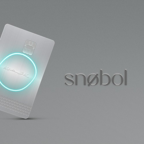 Credit card design with the title 'snøbol™ - Logo, Credit Card & Mockup Design'