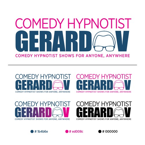 Comedy logo with the title ' Logo Design of a Comedy Hypnotist Gerard V'