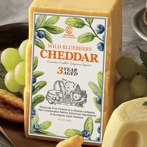 Cheese packaging with the title 'Cheese label'