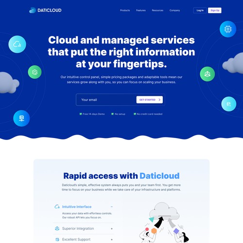 Digital website with the title 'Cloud Management Service Tech'