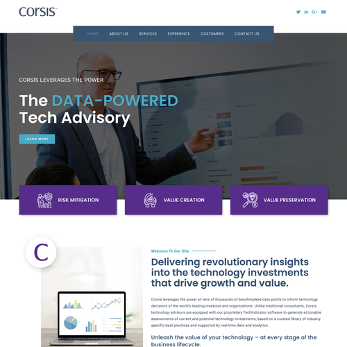 Digital marketing design with the title 'Innovative Technology Design for Tech Firm'