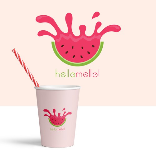 Cup brand with the title 'Logo for a watermelon drink'