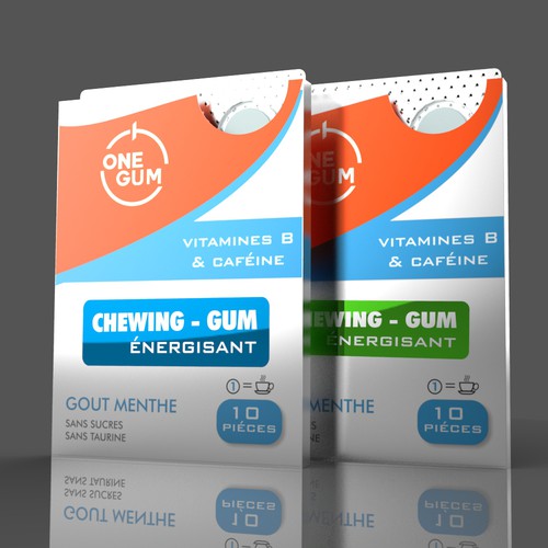 Energy packaging with the title 'one gum'