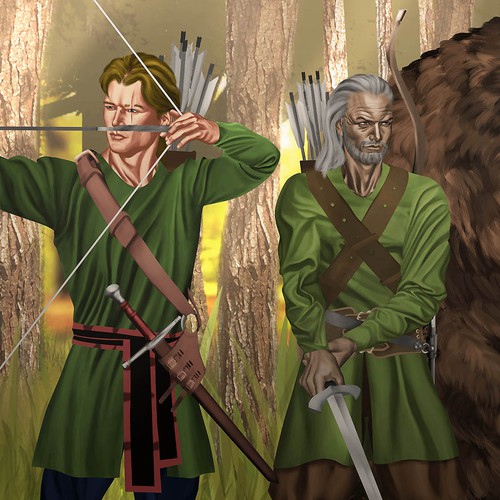 Bear illustration with the title 'Darius, Arthengal and the Grizzly Bear.'