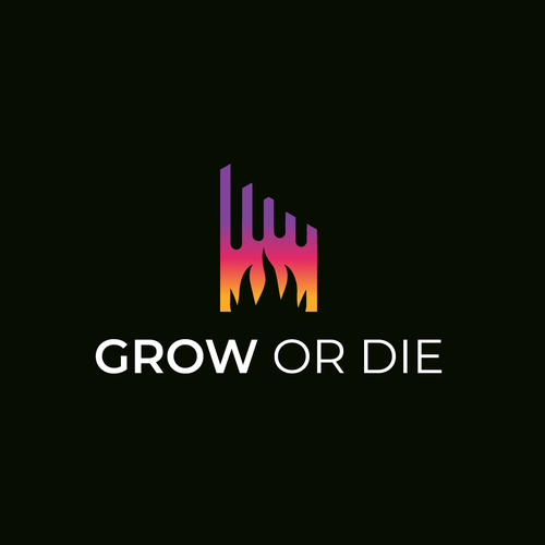 Growing logo with the title 'grow and die'