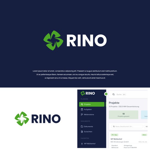 Rhino logo with the title 'RINO'
