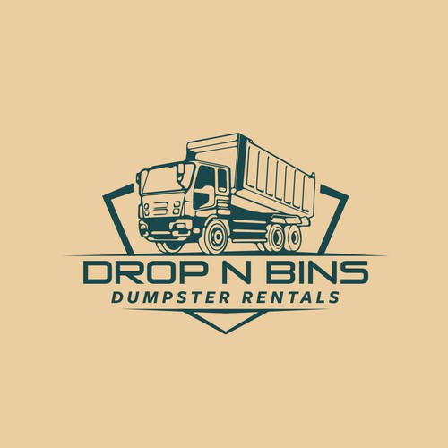Dumpster logo with the title 'DROP N BINS'