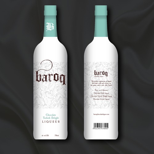 Baroque design with the title 'Liqueur bottle besign'