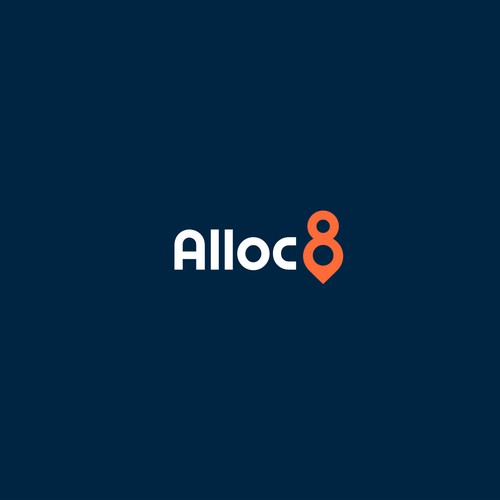 Location pin logo with the title 'Alloc8'