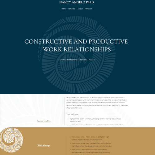 Movement design with the title 'Nancy Angelo PHD'