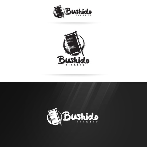 Brush stroke logo with the title 'BushidoTickets'