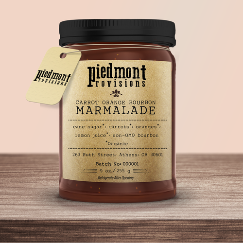 Vegan label with the title 'Re-design labels for hip, local, organic food product line'