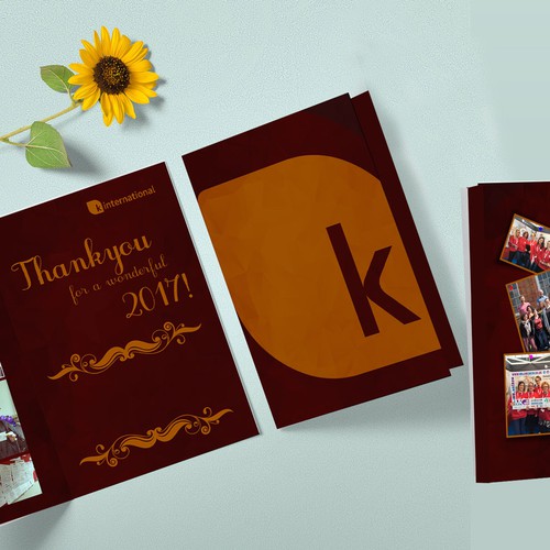 Thank you design with the title 'Thank you Card For K international.'
