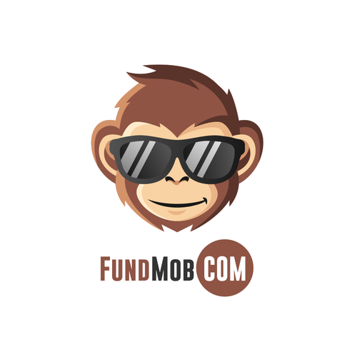 Monkey design with the title 'fundmob.com'