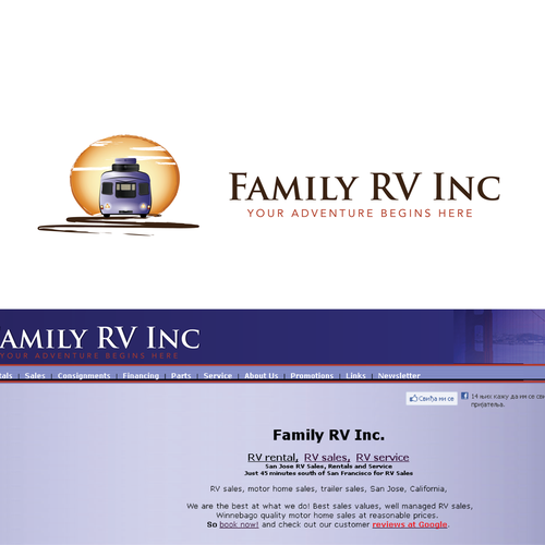 Vehicle logo with the title 'Family RV '