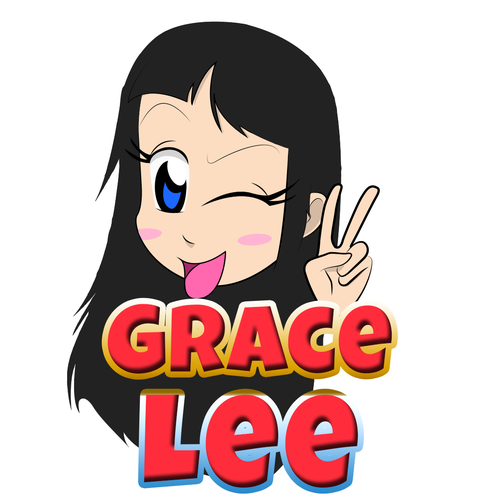 Anime logo with the title 'Logo for comedian Grace Lee'
