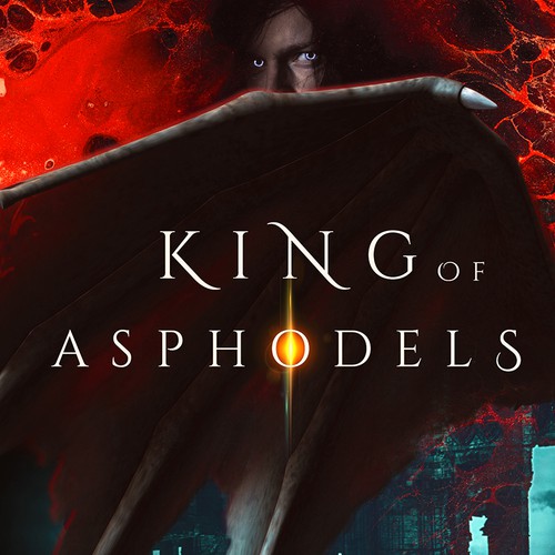 Dark fantasy book cover with the title 'King of Asphodels book cover'