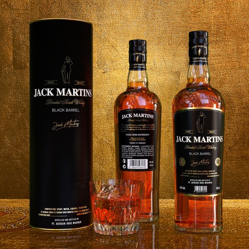 Whiskey label with the title 'Benson Distillery launching a new whiskey product'