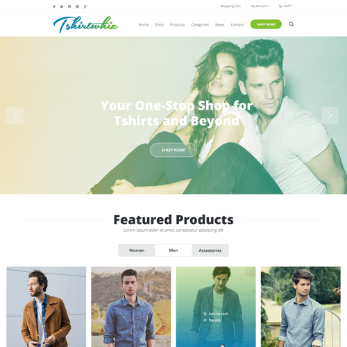 Clothing website with the title 'TshirtWhiz'