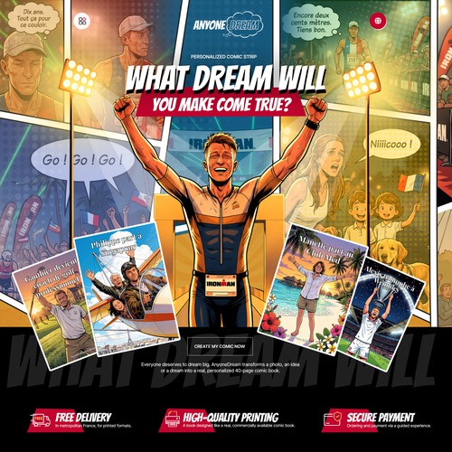 Illustration website with the title 'Comic Studio Book Website Design'