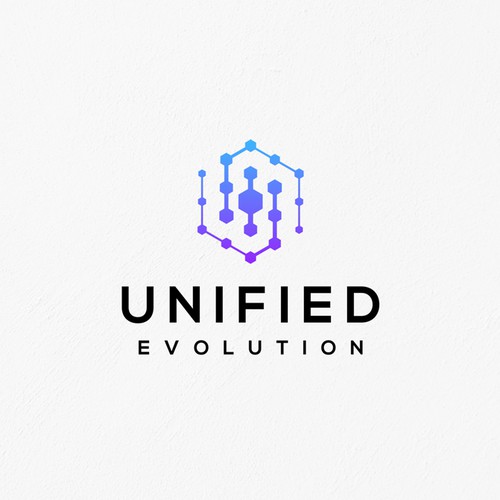 Hexagon brand with the title 'Unified Evolution Logo'