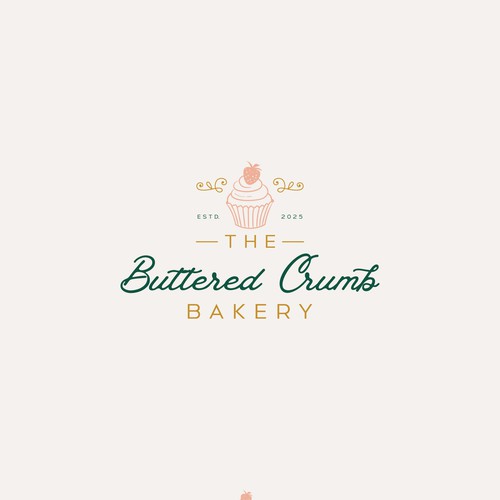 Cupcake logo with the title 'logo concept for bakery'