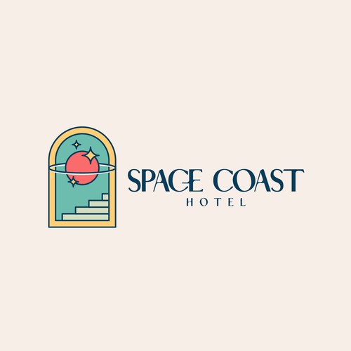Stair design with the title 'Space Coast Hotel Logo'