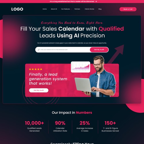 Sales website with the title 'Booked Solid B2B'