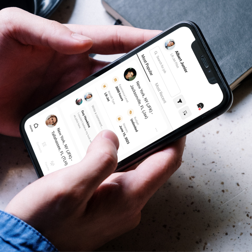 Pilot design with the title 'App Design - Private Jet Pilots'