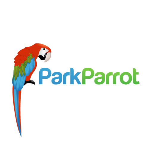 Parrot logo with the title 'Logo concept for ParkParrot'