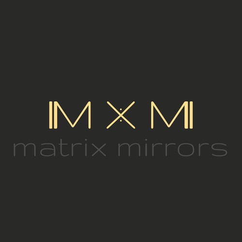 Reflection design with the title 'Logo designer for new tech mirrors'