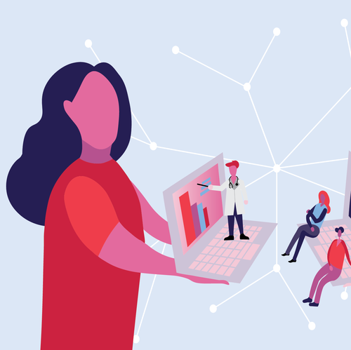 Meeting design with the title 'Illustration for home page'