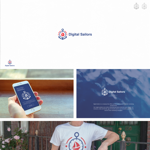 Sailing logo with the title 'Logo Design for a Marketing Company'