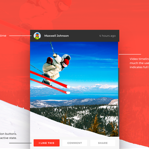 Skiing design with the title 'Slow motion app (UI & UX design)'