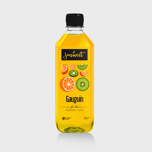 Kiwi design with the title 'fruit jus label'