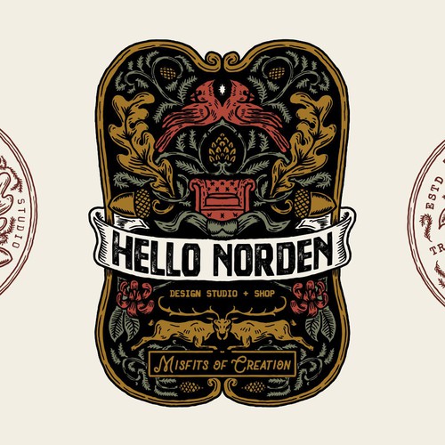 Badge brand with the title 'Hello Norden Rebranding'