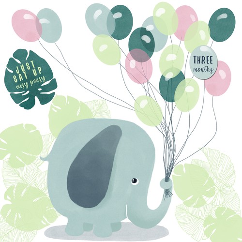 Balloon design with the title 'Baby Milestone Blanket'