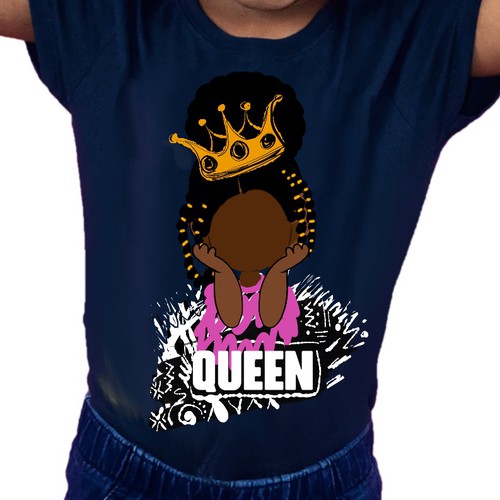 African artwork with the title 'T shirts for cute black girls'