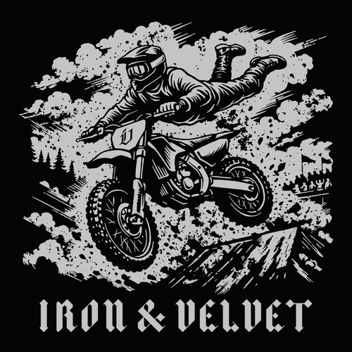 Motocross design with the title 'Dirt Bike Inspired T-Shirt Design for Edgy Lifestyle Brand'
