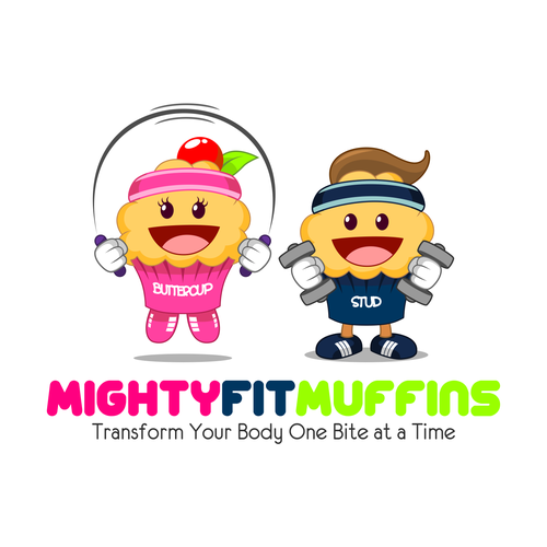 Fitness logo with the title 'Athletic Muffin Character'