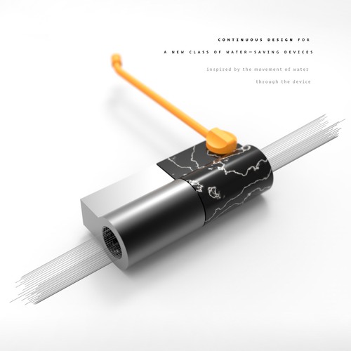 Marble design with the title 'Water-saving shower device'