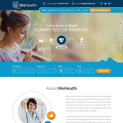 Health website with the title 'We Health Design'