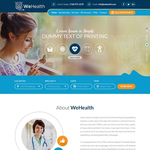 Pharmaceutical website with the title 'We Health Design'