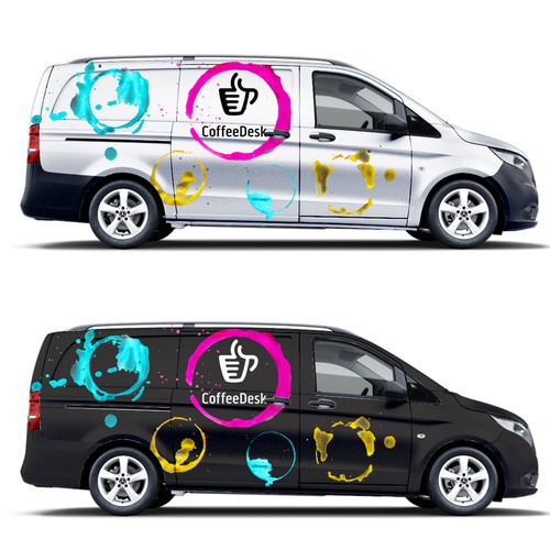 Stain design with the title 'Coffee bus'