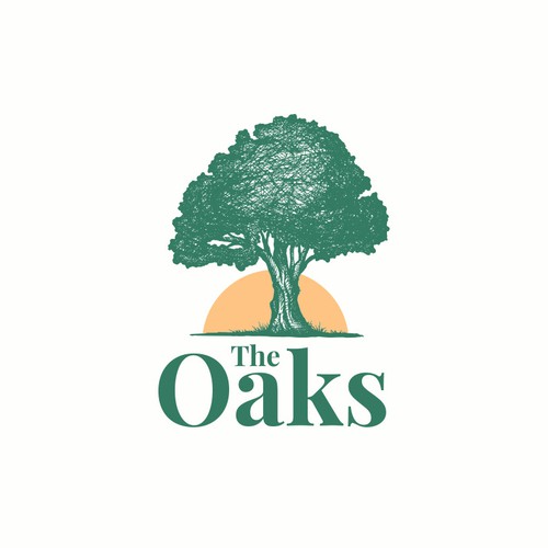 Tree logo with the title 'Logo for Oaks.'