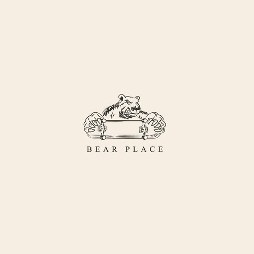 Skater logo with the title 'Bear Place'