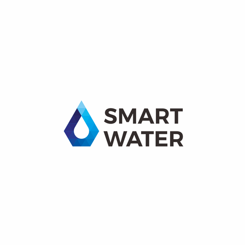 Polygon logo with the title 'Pseudo-gradient logo for water conference: Smart Water'