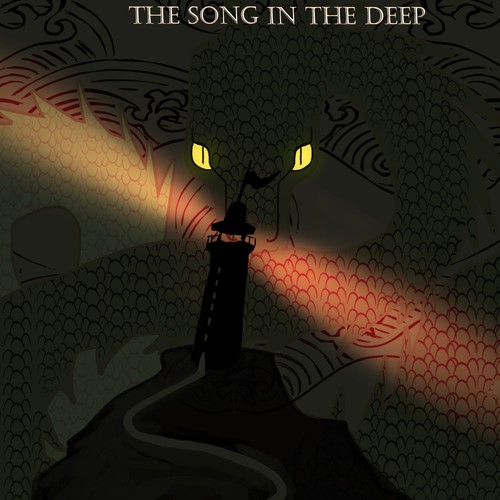 Monster illustration with the title 'Fantasy Art Poster'