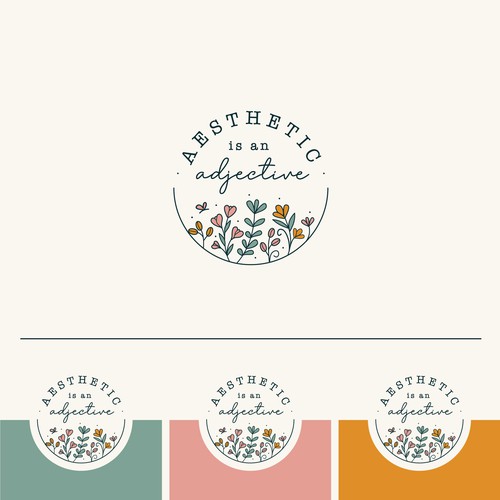 Home decor logo with the title 'aesthetic is an adjective'